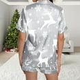 thumbnail image 5 of moisture wicking sleepwear sets for women cooling nightwear for hot flashes Women's Reindeer Print Short Sleeve & Shorts Pajama Set For Christmas, 5 of 7
