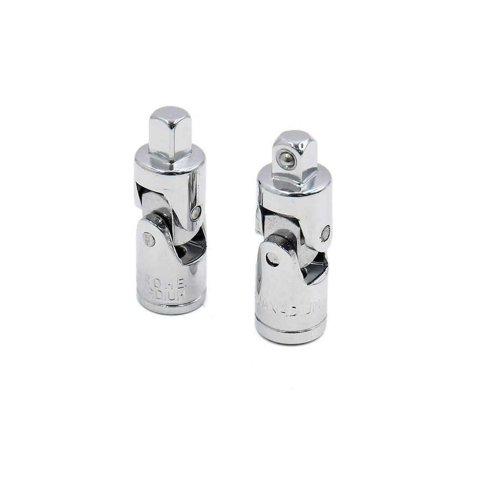 2Pcs Swivel 1/4" Square Head Socket Wrench Joint Converter Adapter for