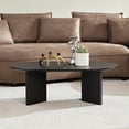 thumbnail image 5 of Tcbosik Oval Coffee Table, 39.3" Modern Cocktail Table with Pedestal, Center Table for Living Room, Black, 5 of 9