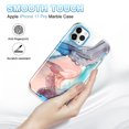 thumbnail image 6 of CASEFIV for iPhone 11 Pro Case,Marble Pattern 3 in 1 Heavy Duty Shockproof Full Body Protective Phone Cover,Blue, 6 of 7