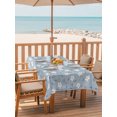 thumbnail image 3 of 60x102 Inch Outdoor Tablecloth with Umbrella Hole Zipper Rectangle Country Grey Flowers Rectangular Tablecloths Waterproof Vintage Leaves Plants Floral Rustic Patio Table Cloth Cover for Picnic, 3 of 8