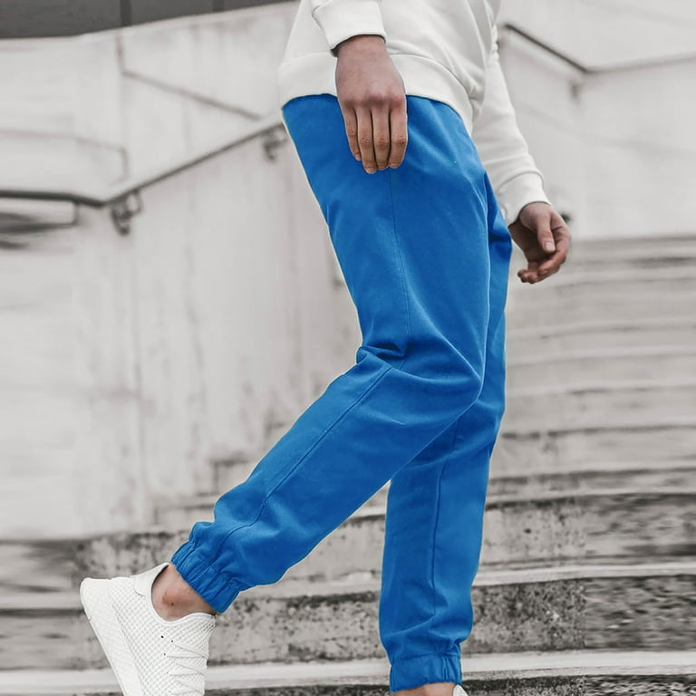 Light blue joggers mens sale