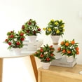 thumbnail image 3 of Artificial Mini Potted Plants,Artificial Fruit Lemon Tree Bonsai Fake Greenery White Plastic Pot, Potted Plants Artificial Fruit for Home Table Desk Office Bathroom Decor, 3 of 7