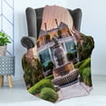 thumbnail image 4 of Charleston Soft Flannel Fleece Blanket, South Carolina USA the Waterfront Park Pineapple Fountain Urban Landscape Photo, Cozy Plush for Indoor and Outdoor Use, 50" x 70", Multicolor, by Ambesonne, 4 of 5