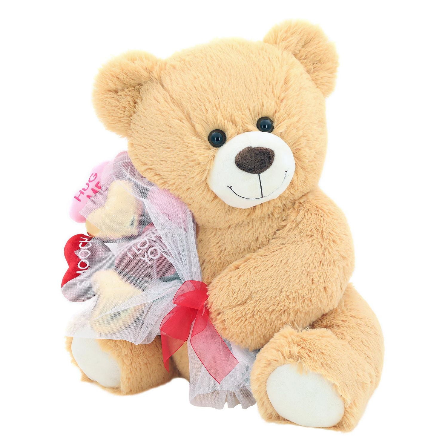 Way To Celebrate Valentine’s Day Sweet Teddy with Flower Toy Plush