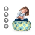 thumbnail image 2 of Peacock Storage Toy Bag Chair, Continuous Cartoonish Pattern with Exotic Bird Wild Tropical Fauna, Stuffed Animal Organizer Washable Bag, Large Size, Pale Green Multicolor, by Ambesonne, 2 of 3
