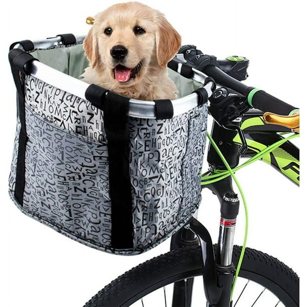Cesta delantera para bicicleta, cesta delantera plegable para bicicleta, cesta multiusos desmontable para bicicleta, cesta de almacenamiento impermeable, marco de aluminio metálico, organizador para