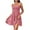 Pink, variant on Womens Summer Dresses Vacation Casual A Line Dress Ruched Bust Sleeveless Solid Ruffle Hem Short Dress