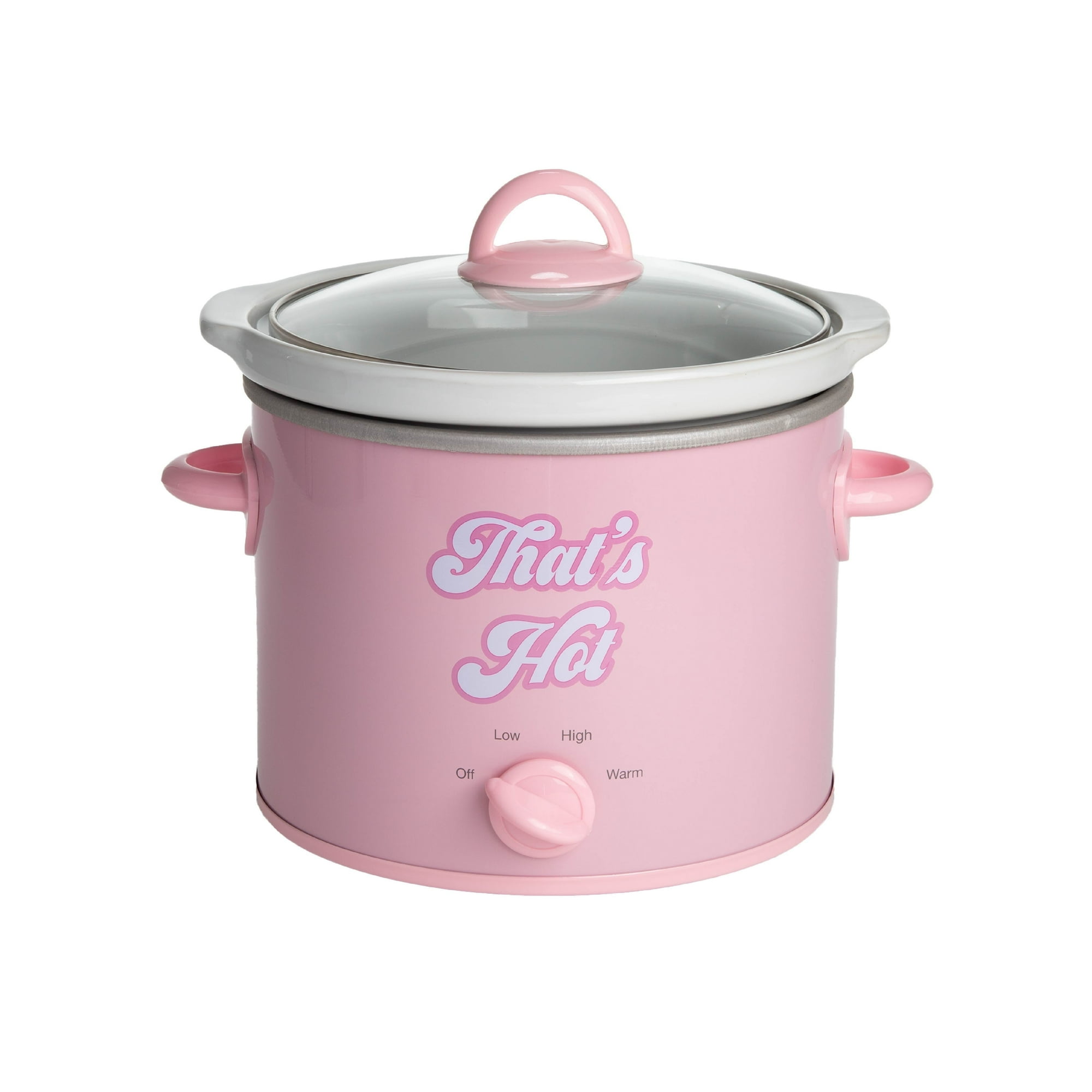 Paris Hilton 3.5 qt Slow Cooker, Portable Manual Electric Pot with Cool-Touch Handles and Knobs, Pink