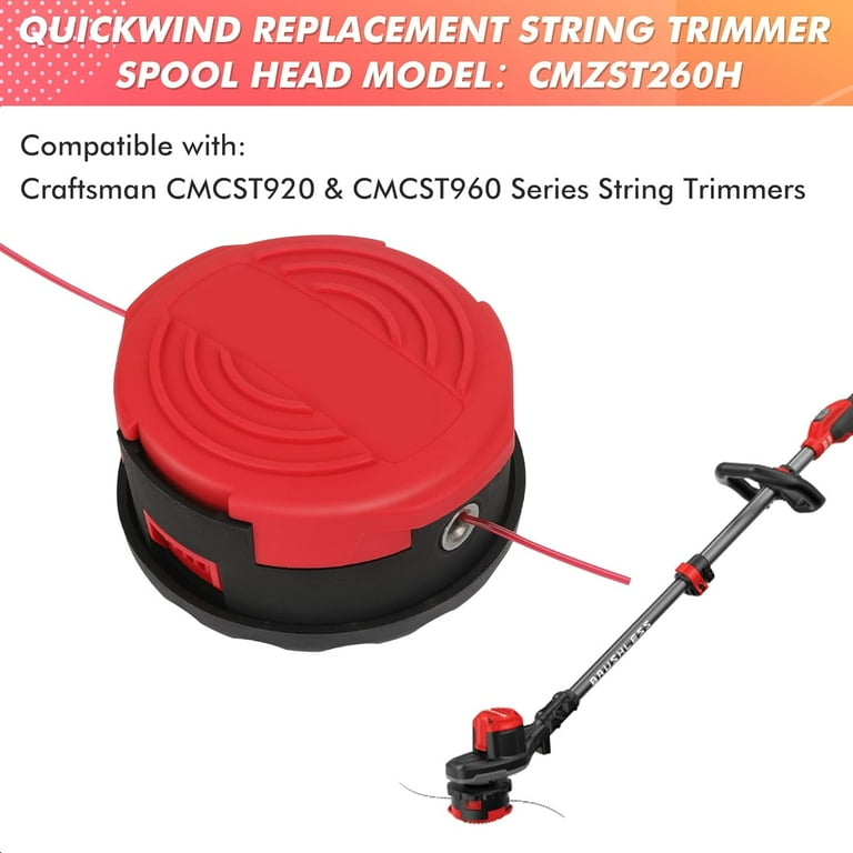 Eyoloty CMZST260H Replacement String Trimmer Spool Head Compatible with Craftsman CMCST920 CMCST960 CMCST960E1 Type 1 CMCST920M1 Qucikwind Weedwacker