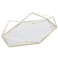 thumbnail image 4 of Fictory Bandeja de Almacenamiento de Joyas - Baño Sexangle Espejo Metal Oro Cosmético Almacenamiento de Joyas Organizador Bandeja Caja Placa(Dorado), 4 of 14