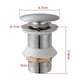 thumbnail image 2 of Desagüe de lavabo, desagüe automático universal sin rebosadero con tapón de desagüe sin solapa de apertura a presión en acero inoxidable cromado para lavabo de baño, 2 of 3