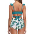 thumbnail image 2 of Mujer Trajes de baño de Envoltura Cruzada Bikini de Vendaje con Volantes, con Cintura Alta de Dos Piezas Verde del valle XL Verde del valle XL Xishao ropa, 2 of 2