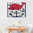 thumbnail image 2 of Orinice Whale Anchors Smile Fine Art Aesthetic Wall Painting for Home Decor - Classroom Kitchen Office Farmhouse Bathroom Room Pictures Living Bedroom Office Wall Decor 16x12in, 2 of 6