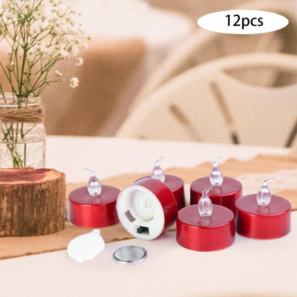 12 piezas LED Tealights sin llama lámpara de hogar de Halloween cálido Colco Vela candelita