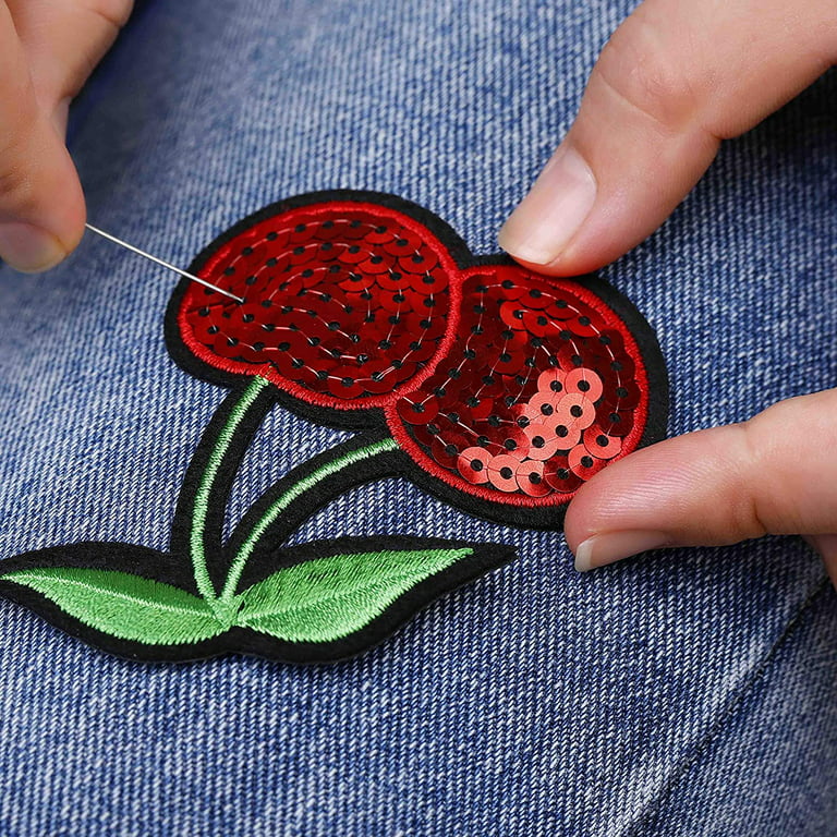3d Iron Patch Laminated Large Flower Embroidery Applique Sew On Patches For  Jackets Backpacks T-shirt Jeans Skirt Vests Scarf Hat Clothes Rose Red