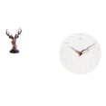 thumbnail image 1 of Figura Decorativa De Cabeza De Ciervo, Estatua Artesanal De Animal, Adorno De Resina Para Mesita De Noche, Escritorio, Reloj De Pared, Reloj De Arte Silencioso De Fácil Lectura Para El Hogar,, 1 of 8