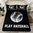 thumbnail image 2 of 3D Sports Baseball Sheets Youth, Play Baseball Bed Sheets Set Twin Size Sports Theme Sheet Set Bedroom Collection, Ball Sports Competition Bed Set 3 Pieces, 2 of 5