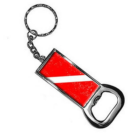 - Diving Flag Distressed Scuba Diver Dive Keychain Key Chain Ring Bottle Bottlecap Opener