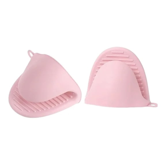 2 Pack Mini Silicone Oven Mitts, Non-Slip Heat Resistant Pot Holder Gloves for Baking Cooking Microwave, Pink Green Blue 3 Colors Available