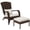 White, variant on Patio Wicker Adirondack Chair with Ottoman, Outdoor Fire Pit Chair with Cushions, High-Back, Large Seat & Armrests for Deck, Garden & Backyard, Cream White