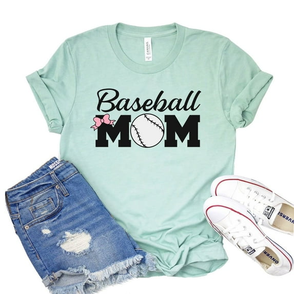 Baseball Mom T-shirt Women's Game Day Shirt Softball Shirts Sports Tshirt Mothers Day Gift Player Top Cheerleader Tee