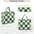 thumbnail image 6 of FORMRS Womens Corduroy Tote Bag Crossbody Shoulder Handbag with Pocket, Green and White Plaid Pattern, 6 of 7