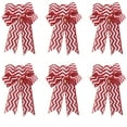 thumbnail image 2 of Lot de 6 Rubans Rouges pour Couronnes, Décorations de Noël Extérieures, Rubans Rayés pour Bricolages, Cadeaux de Noël, Emballage de Cadeaux, 2 of 6