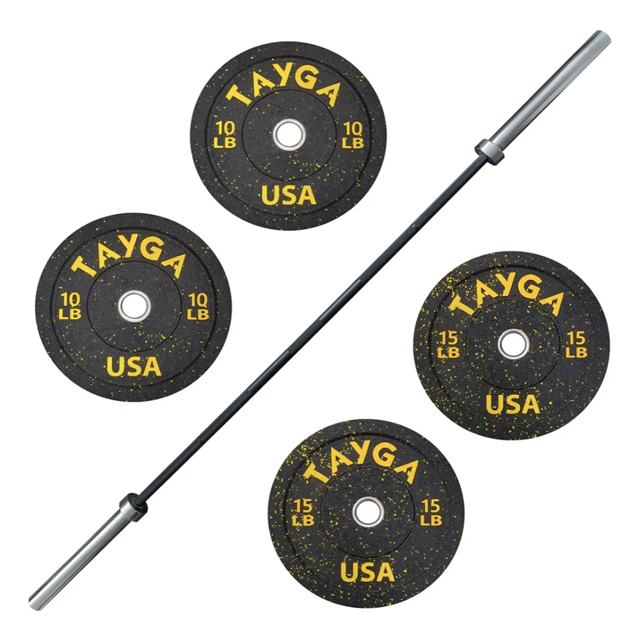 Set Discos Set Discos Bumper Hi Temp 10,15 Tayga, C/barra Olímpica/seguros.Bumper Hi Temp 10,15 Tayga, C/barra Olímpica/seguros.
