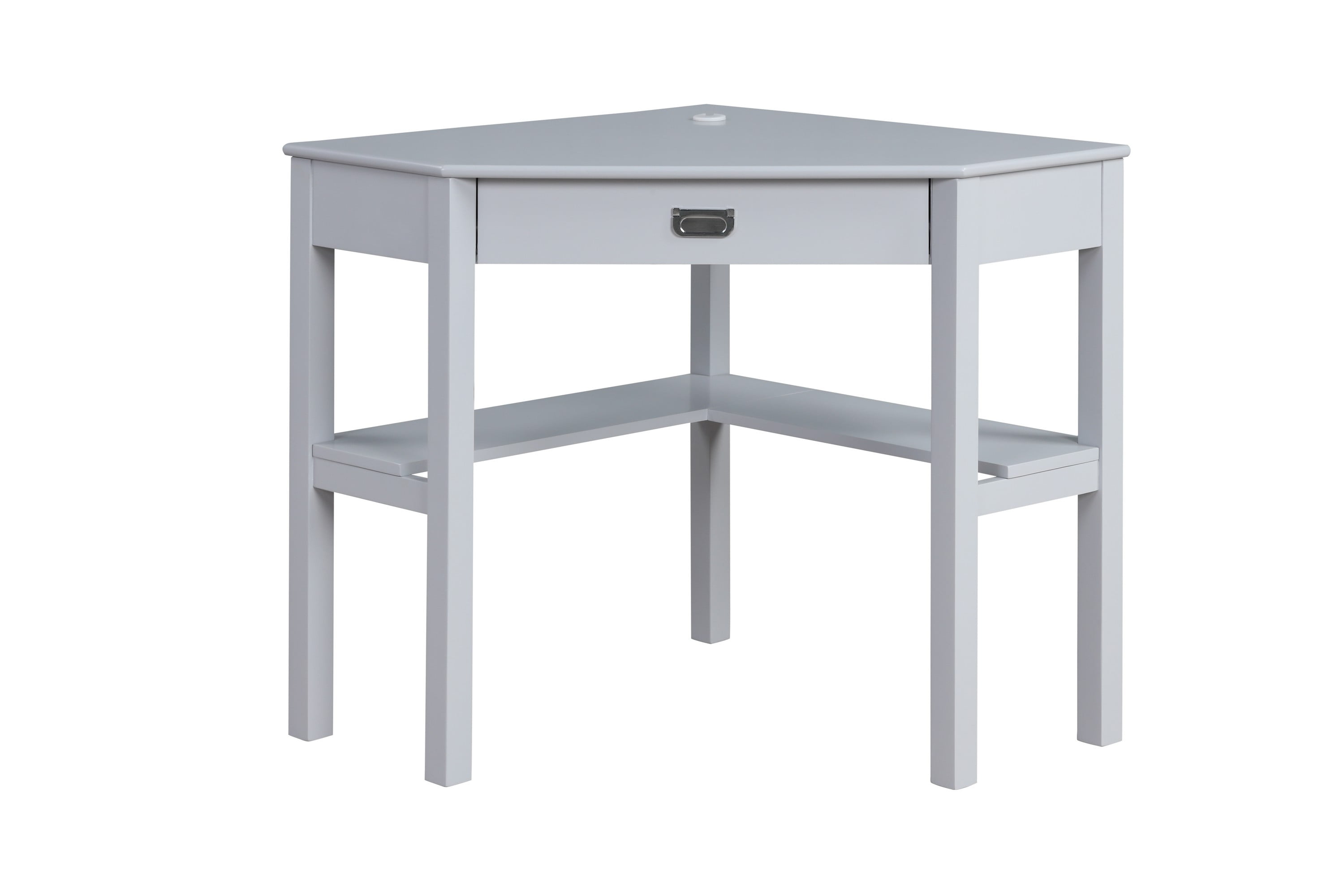 Linon Lakelyn Corner Desk, 29" Wide with Hidden Sliding Keyboard Tray, Gray