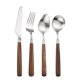 thumbnail image 1 of 4 pack Spoon and Forks Silverware Set With Walnut Wood Handle, Flatware Stainless Steel Cutlery Dinner Fork Spoon Knife Set, 1 of 5