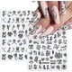 thumbnail image 3 of Flower Nail Stickers,Black Rose Nail Art Stickers Decals 3D Self-Adhesive Nail Art Supplies 8 Sheets Flower Abstract Face Unicorn Valentine Nail Art D, 3 of 4