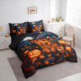thumbnail image 2 of Manfei Cute Highland Cow Print Twin Bedding for Kids, Halloween Pumpkin Witch Hat Art Bedding Comforter Set, Black Reversible, 7-Piece, 2 of 7