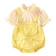thumbnail image 1 of Gibobby Mameluco para niña de niña recién nacida, tirantes de manga corta, mono exterior, mono, ropa(Amarillo, 0-3 Meses), 1 of 4