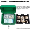 thumbnail image 3 of Medium Cash Box with Money Tray, Locking Steel Medium Cash Box, Small Safe with Key, for Daily S Coin Collection. (Green), 3 of 7