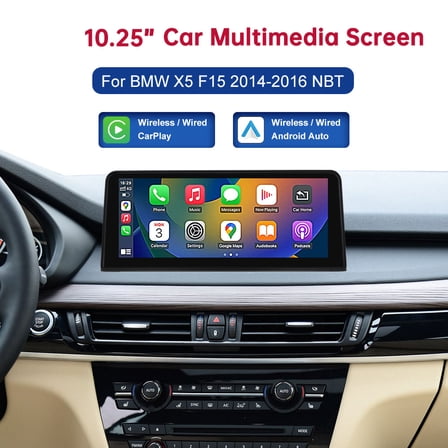 Road Top for BMW X5 F15 2014-2016 with NBT System Car Stereo Wireless CarPlay Android Anuto 10.25 inch Touch Radio with Mirrorlink Bluetooth