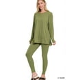 thumbnail image 2 of Zenana Women's Plus Size Soft Brushed Fabric V-Neck Long Sleeve Top & Leggings - 2 Pieces Set, 2 of 6