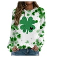 thumbnail image 1 of Xuyuer St. Patrick's Day Sweatshirts for Women Shamrock Shirt Clover Printed Irish Gift Casual Loose Long Sleeve Fit Tops, 1 of 5