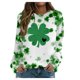 thumbnail image 1 of Xuyuer St. Patrick's Day Sweatshirts for Women Shamrock Shirt Clover Printed Irish Gift Casual Loose Long Sleeve Fit Tops, 1 of 5