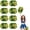 Green+Gold, variant on 8 Pack pom poms Cheer,Handheld Cheer pom poms, Sports Cheer Plastic Pom Poms Cheerleading for Sports Team Spirit Cheering (Blue+Gold)