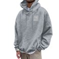 thumbnail image 7 of PMVFHDE Hoodie Men Winter Fashion Letter Print Casual Daily Loose Fit Long Sleeve Pullover Sweatshirt Top Light Gray,XXL, 7 of 7