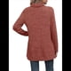 thumbnail image 4 of Tops Tipo Túnica para Mujer, Cuello Alto, Larga, Suéteres Oversize de Otoño, Abertura Lateral, Dobladillo Alto-Bajo Rojo Anaranjado Oscuro S, 4 of 5