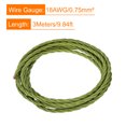 thumbnail image 2 of Uxcell Twisted Cloth Covered Wire 3 Core 18AWG 3.0m/9.84ft,Electrical Cable,Green, 2 of 5