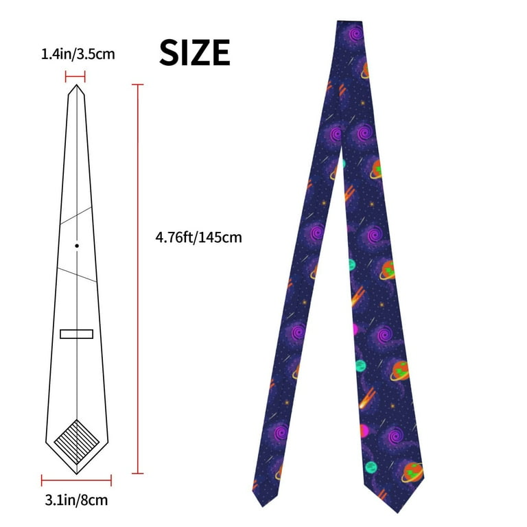 XMXY Arcade Carpet Neon Mens Necktie Ties , Planets Illustrator