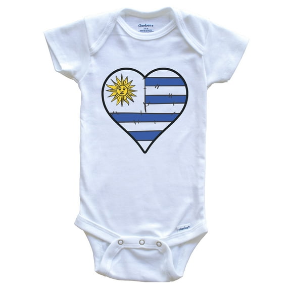 Uruguay Heart Uruguayan Flag Baby Bodysuit