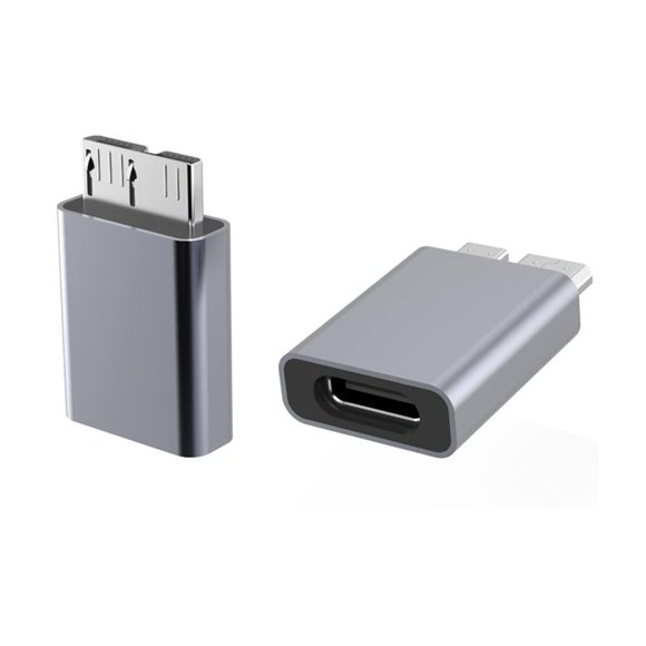 Kework, paquete de 2 adaptadores Micro B USB a USB tipo C, USB 3,1 tipo C hembra a USB 3,0 Micro B macho, conector convertidor
