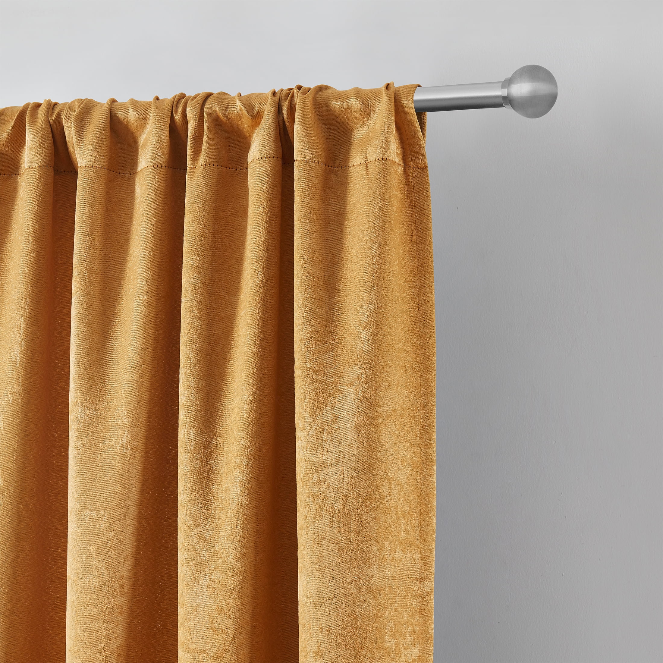 Mainstays Shimmer Rod Pocket 99% Blackout Curtains, Set of 2, Brown Butter, 37" W x 63" L
