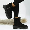 thumbnail image 4 of Wensltd Women Wide Width Boots Fabric Upper Side Zip Round Toe Low Heel Winter Warm Booties, 4 of 4