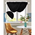 thumbnail image 3 of Black Sheer Waterfall Valance Curtains for Window, Solid Color Farmhouse Black Rod Pocket Sheer Topper Swag Curtains for Living Room, Kitchen 38.5"W x 47.2"L, 2 Panels, 3 of 7