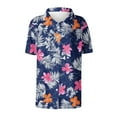 thumbnail image 5 of Tops for Women under $5 Short Sleeved Hawaiian Printed Lapel Button Casual Blouse Multicolor, 5 of 5
